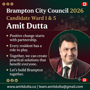 Amit Dutta - Brampton City Councillor - Candidate 2026